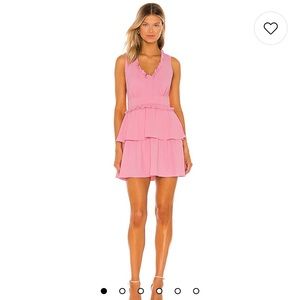 Amanda Uprichard Moneta Pink Ruffle Dress Size Medium